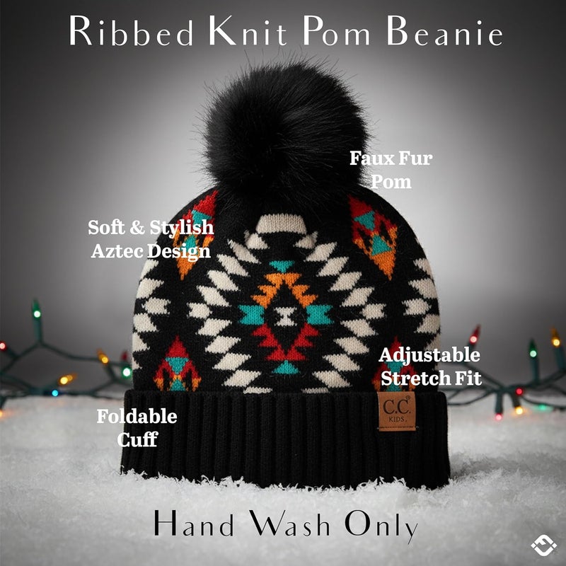 Funky Junque Toddler Pom Beanie – Kids Winter Hat for Ages 1–4, Baby Boy & Girl Knit Beanies, Warm Cozy Knit Snow Hats - Image 3